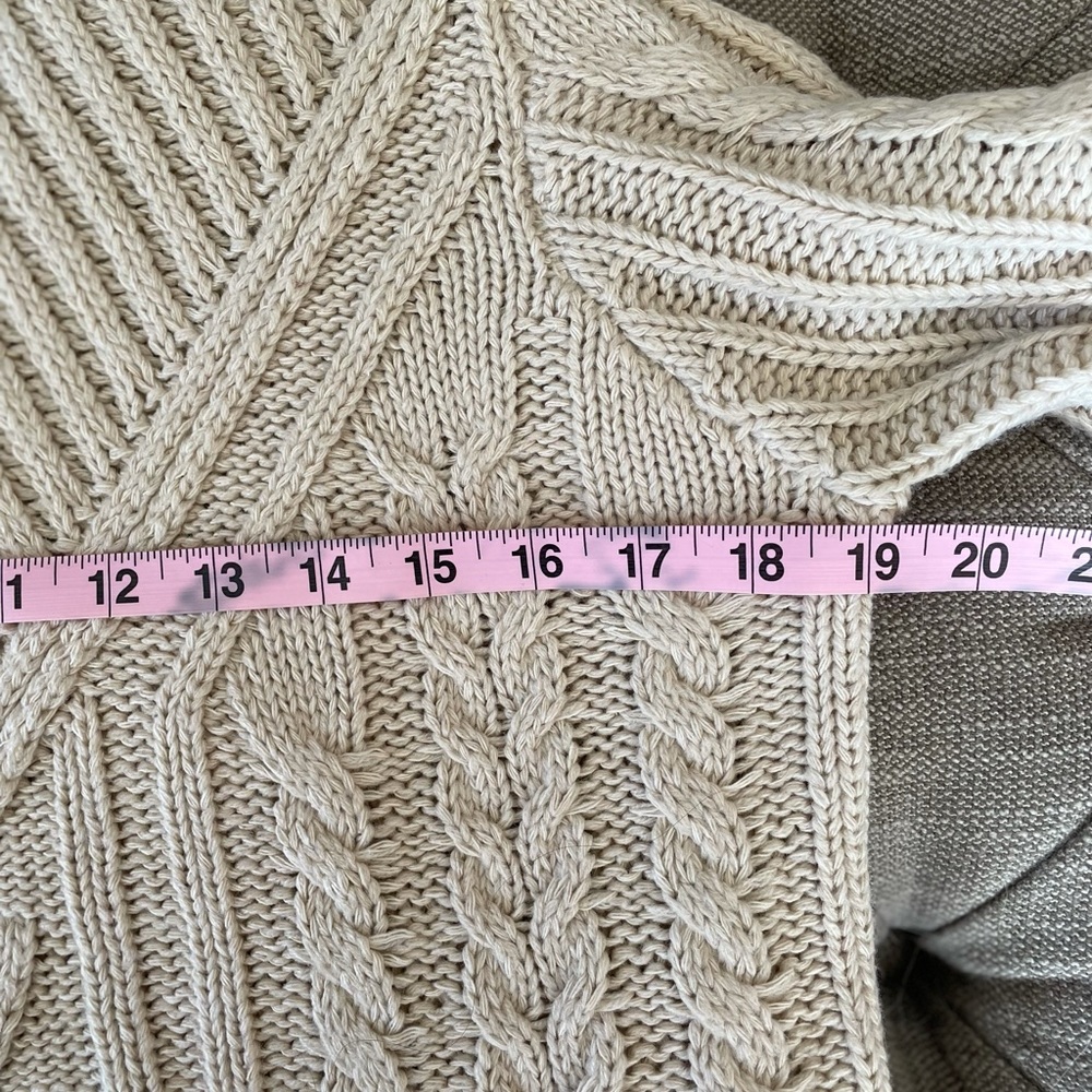 Miami Open Shoulder Cream Cable Knit Sweater. Size S - Picture 7 of 9